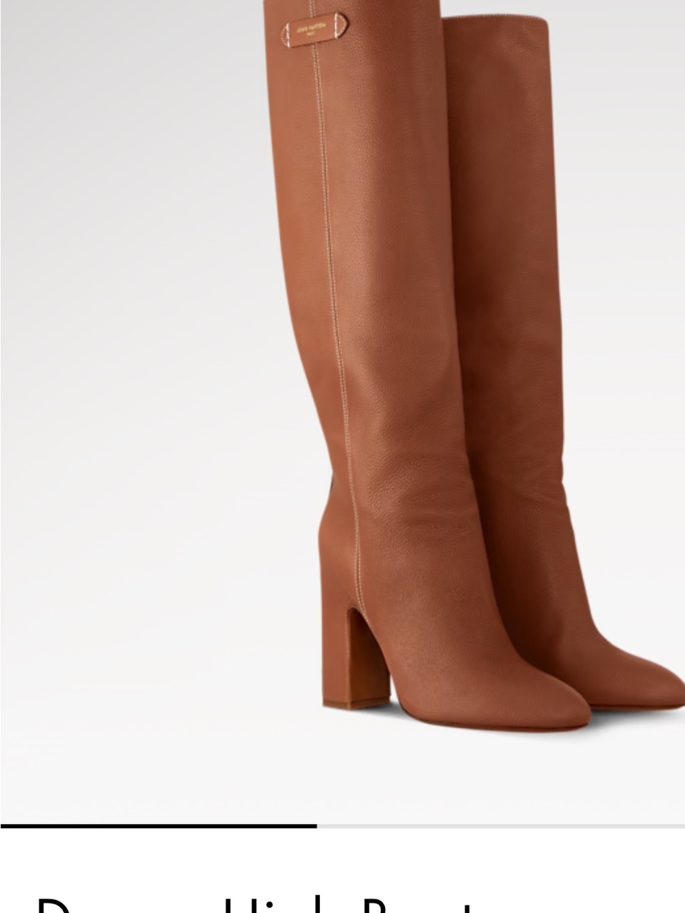 Louis Vuitton Tall Leather Over-the-Knee Boots in Cognac
